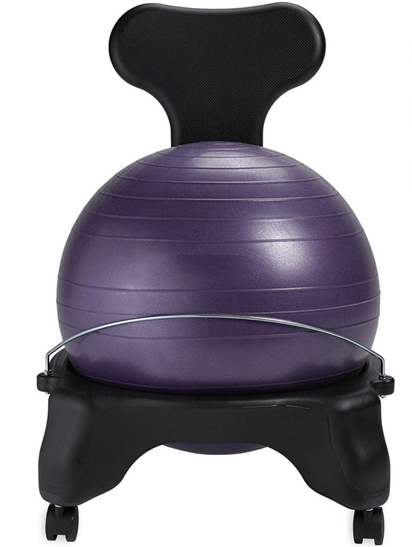 Balance Ball With Back Support Stand With Wheels