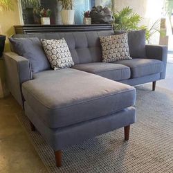 Dark Gray Mid-Century Modern Sectional Sofa
