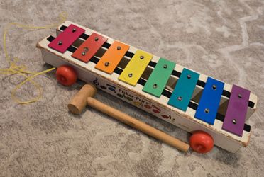 Vintage Fisher Price Pull Toy Xylophone With Mallet Preowned