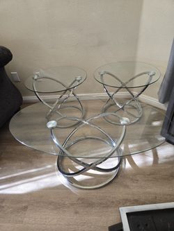 3 glass enter tables