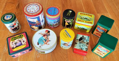 Vintage Collectible Assortment of Tin Limited Edition

Storage Unit Items - all empty, without cookies, chocolate etc. 

Cracker Jack, Crayola more