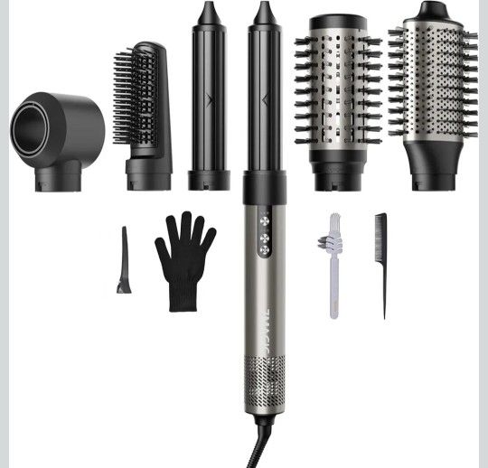 7MAGIC Hair Dryer Brush & 6 in 1 Hair Styler,110,000 RPM High-Speed Negative Ionic Hair Dryer Fast Drying, Multi Hair Styler, Professional Blow Dryer