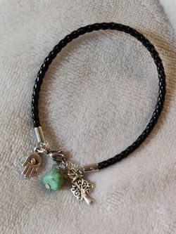 Leather Bracelet With SS Charms
