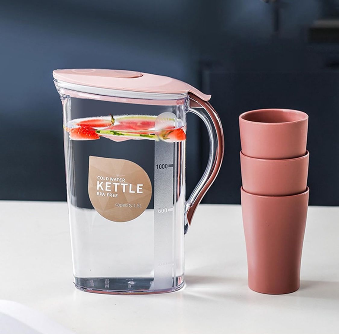 Refrigerator Cold Kettle - Portable Water Pitcher, Reusable Beverages Jug | Slim Fridge Door Juice Dispenser With Sealed Lid, Leakproof Pitcher For Co