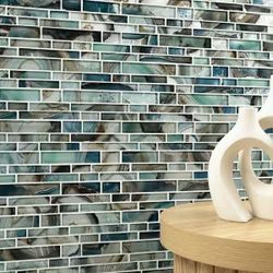 Night Sky Interlocking 12in x 14in Glass Mesh-Mounted Mosaic Wall Tile (35sq ft) 