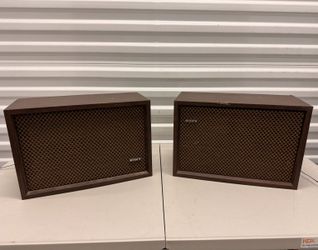 Sony SS-250 Vintage 2-Way Bookshelf Stereo Speakers Pair 8 Ohm 20W Woodgrain