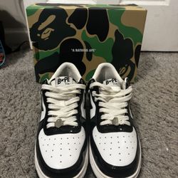 BAPE Bapesta Black/White Patent Leather – Size (12/45) – OG Box