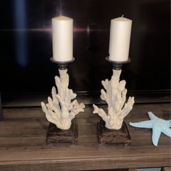 Set of 2 Coral reef candle holders