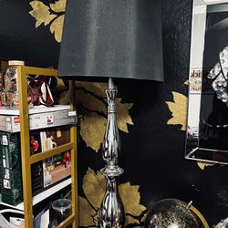 Two beautiful black and silver lamps 