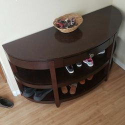 Entrance Side Table With Shelves And Drawer