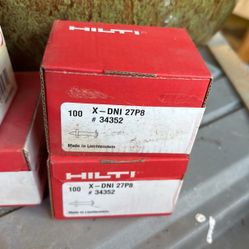 250- Hilti X- DNI 27P8 #34352, And 100- Hilti X-DNI 27P 8S15 #34388