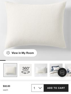 Crate And Barrel Organic Cotton Shams Pillow Covers - New