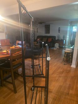 Double Clothing rolling  rack