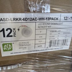 ASD 6” LED Retrofit Kid 12 Pack 12 W White 