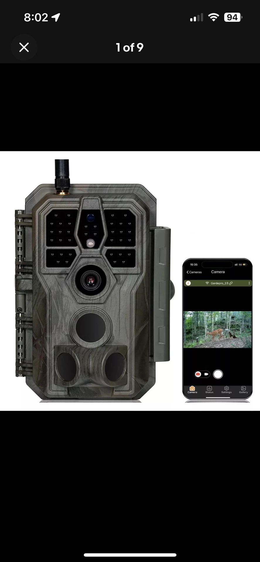 GardePro E8 Trail Camera WiFi 32MP 1296p Fast 0.1s Trigger Speed Motion