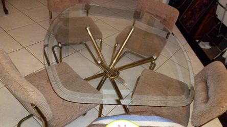 Glass Table With 4 Chairs