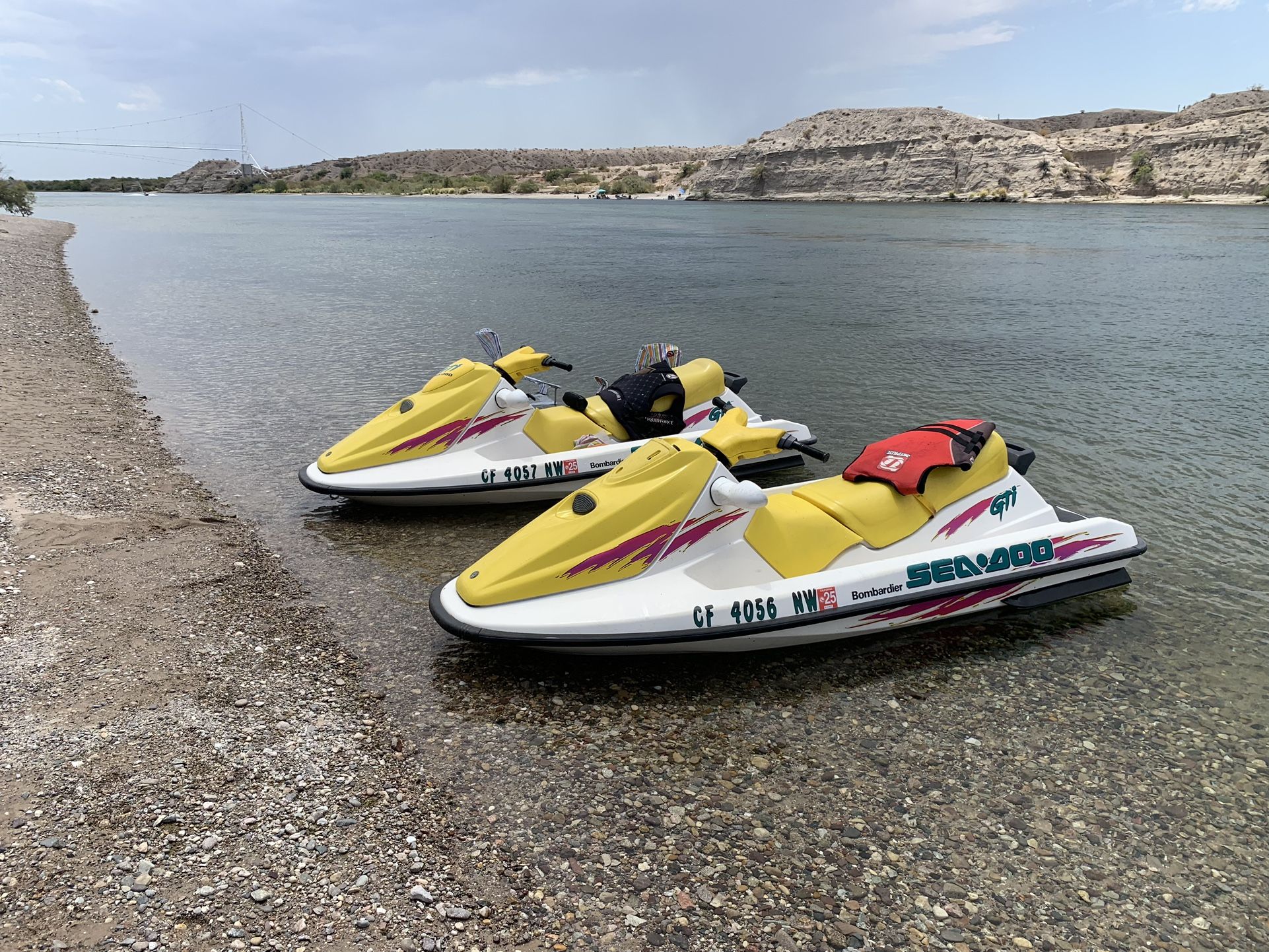 Pair 1996 Seadoo GTI With Trailer