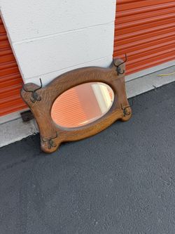 Vintage Oak Wall Mirror