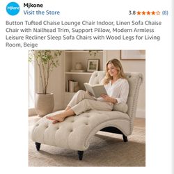 New Button Tufted Chaise Lounge Chair