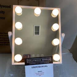 Hollywood Vanity Makeup Mirror with Lights-9 LED Bulbs, Touch Control, 3 Colors Light, 360° Rotate