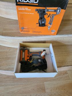 Ridgid Pneumatic 15 Deg. 1-3/4 in. Coil Roofing Nailer.