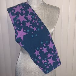 LulaRoe OS leggings - teal and purple stars - NEW