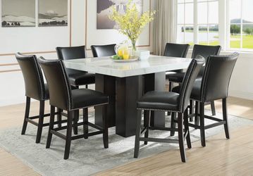 Counter-Height Marble Dining Set