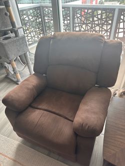Brown microfiber recliner chair