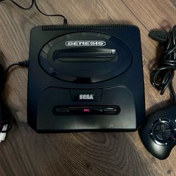 Sega Genesis Console with Controller and Cables