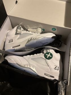 Air Jordan 5 White Silver Sneakers size11