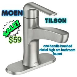 Moen Tilson Bathroom Faucet Spot Brushed Nickel Finish Spot Resistant WatrSense

