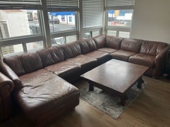 Big faux leather sectional
