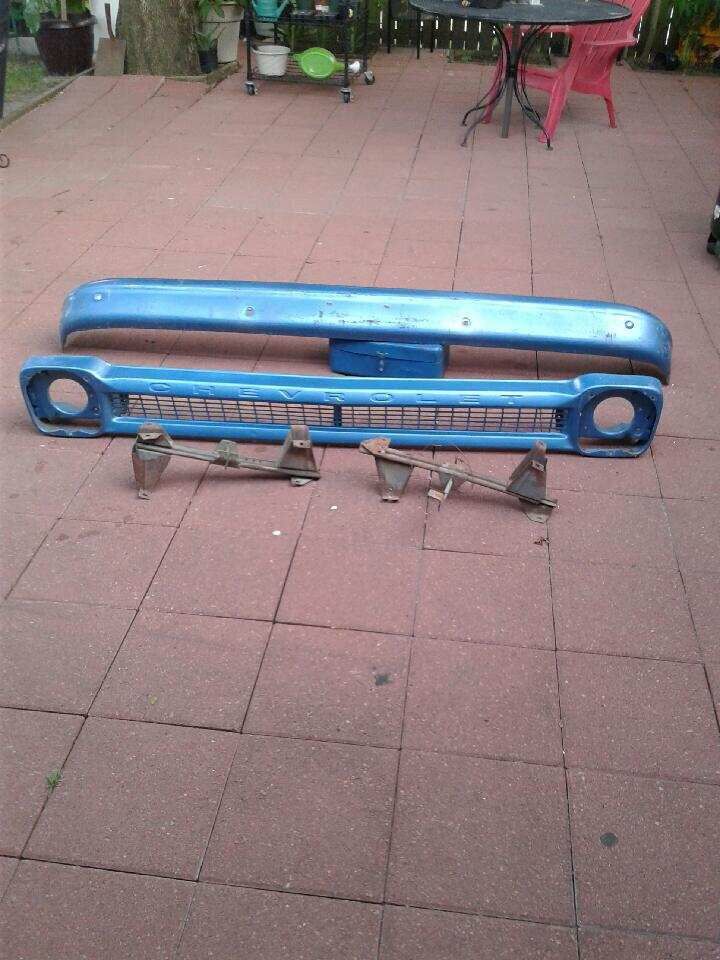 Grill & bumper of a 1965 Chevy pickup truck