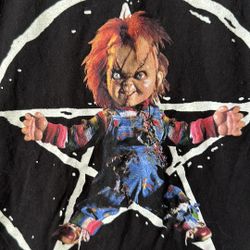 Chucky Pentagram Tee T-Shirt Small Ripple Junction Movie TV Promo Horror Cult