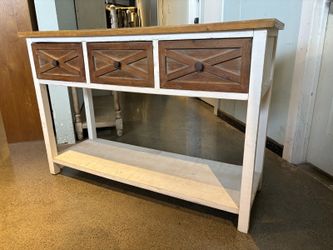 HOBBY LOBBY Rustic Crossbuck Wood Console Table With Storage