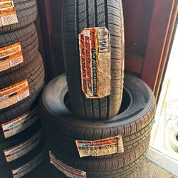 SET OF FOUR NEW 215/65/16 ARROYO INCLUDING MOUNT AND BALANCE, ASK ME FOR SIZES AND BRANDS 