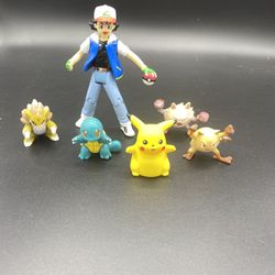 Lot Of 6 Vintage Tomy Nintendo 90s-2000s Pokemon Lot Ash Ketchum Squirtle