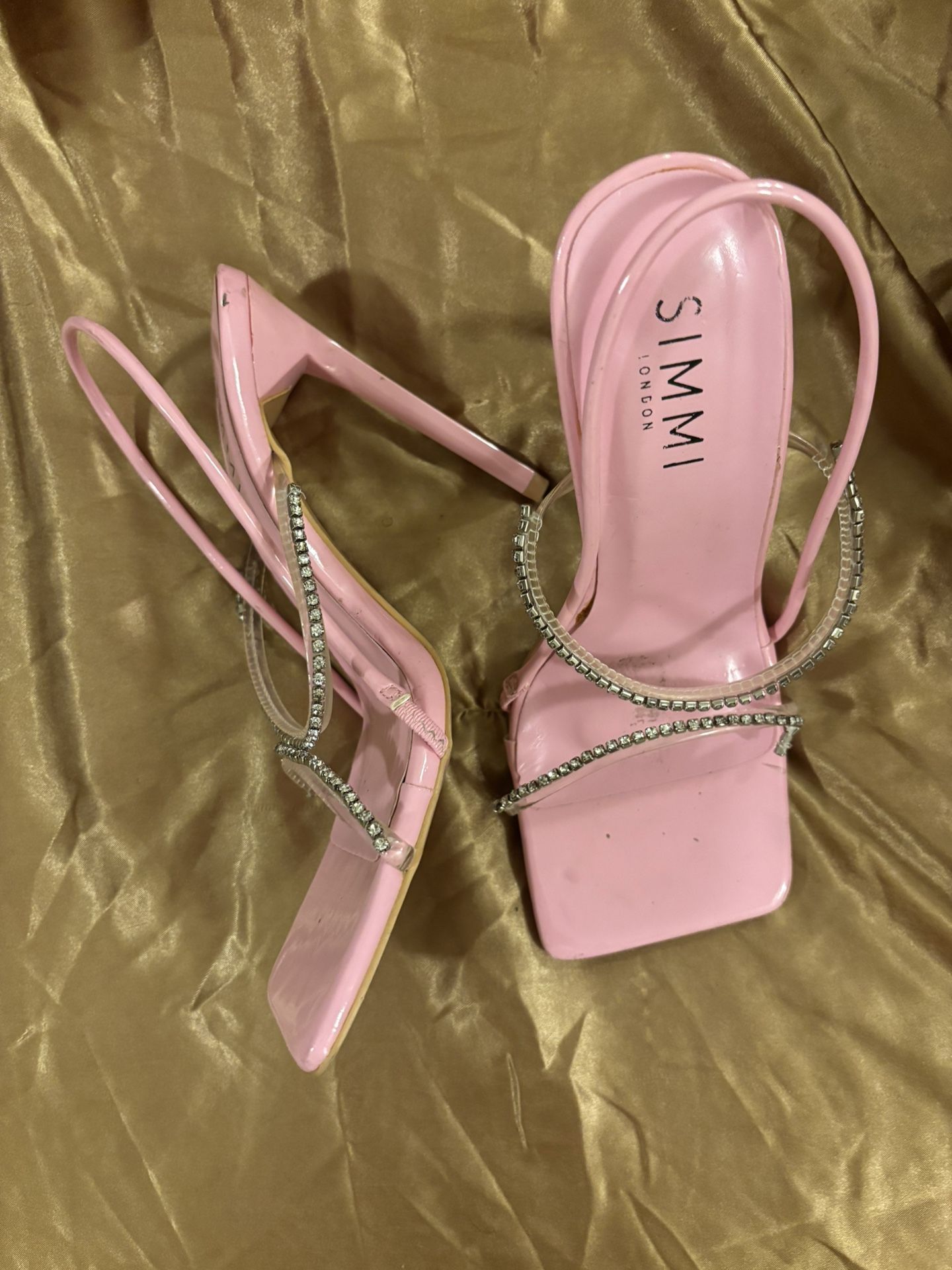 Pink Square Toe Heels (Stilettos)