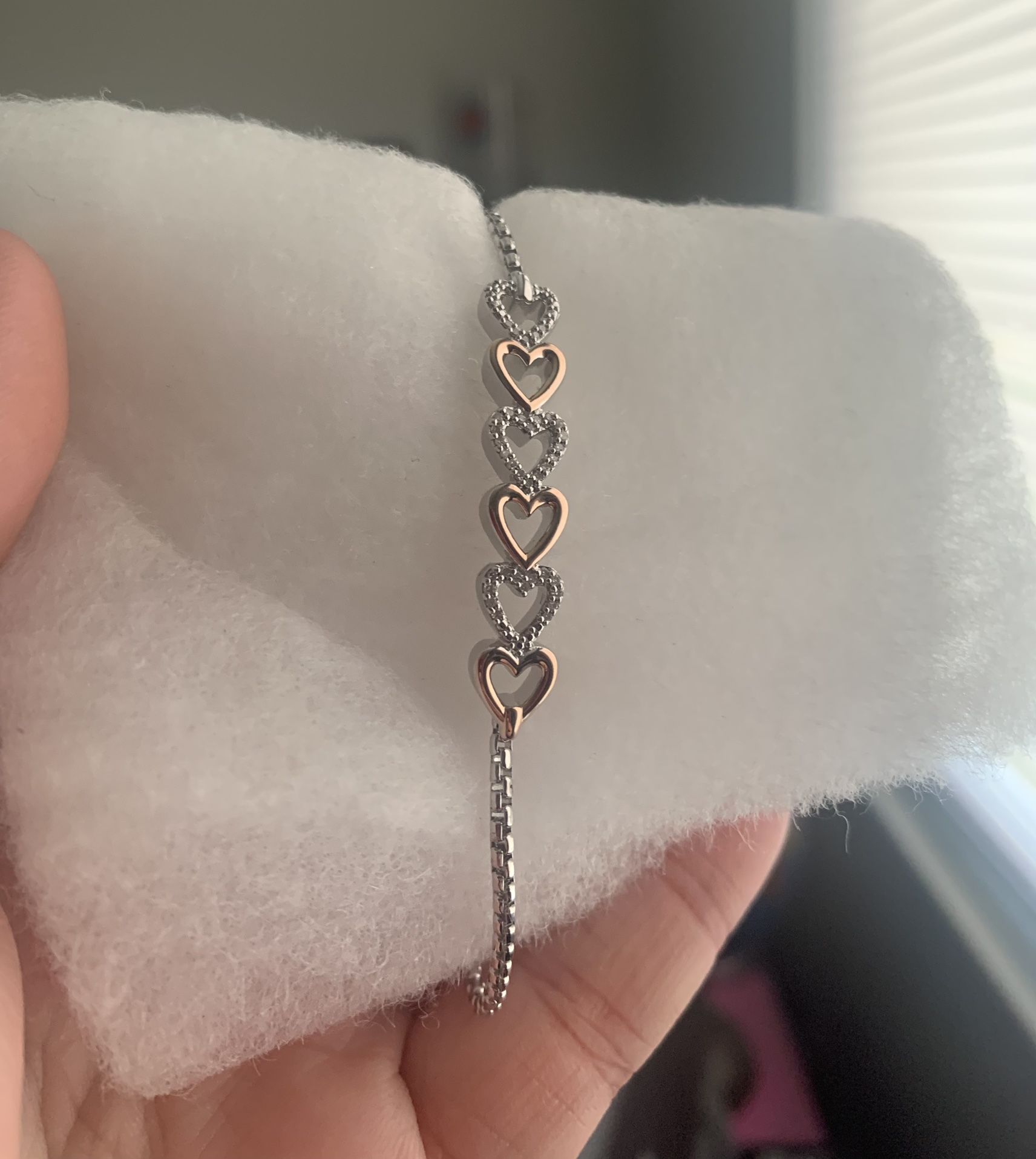 Diamond Sterling Silver with 14K Gold Bracelet