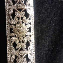 Diamond bracelet, 3c, Solid Sterling Silver. Nice Heavy Vintage Style Piece