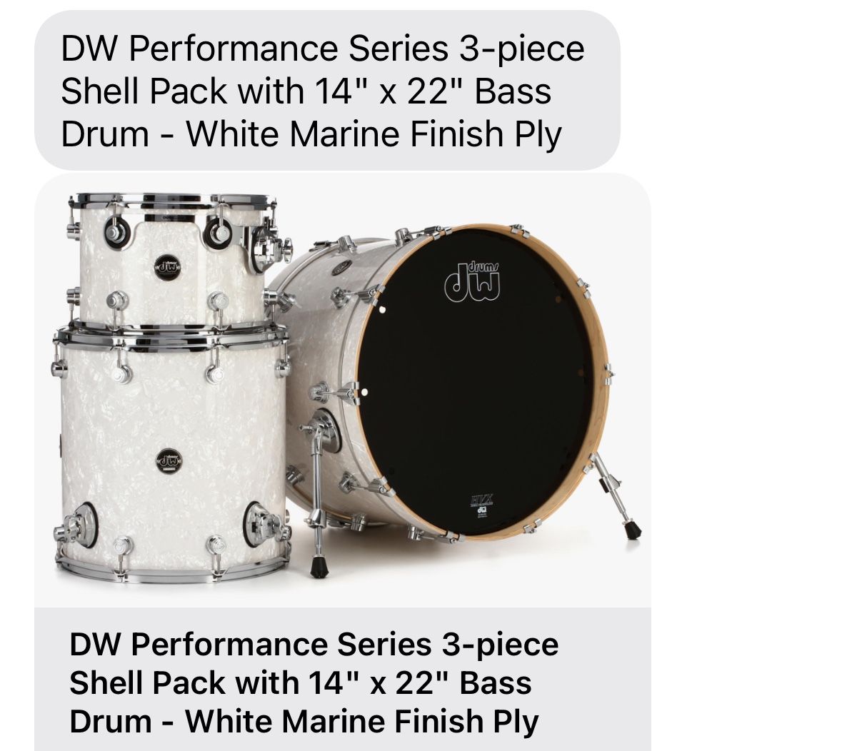 DW Drums With Kit Of Zildjian Cymbals