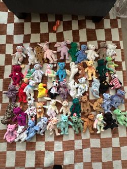 “50+ Vintage TY Beanie Babies w/ Tags – $75 OBO