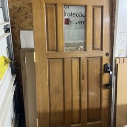 Solid Wood Front Door With Hardware