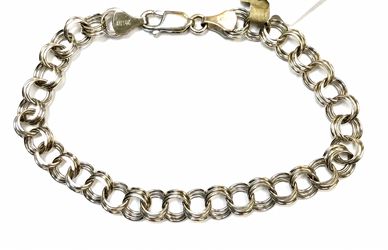 Brilliant Fun Triple Link 14K 8” Charm Bracelet