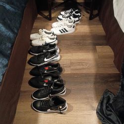 new and lightly used shoes.  Nikes Adidas vans