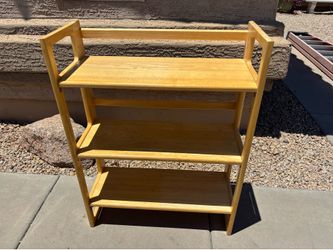 Wooden shelf (foldable): 37”tall*27.5”wide*11”deep