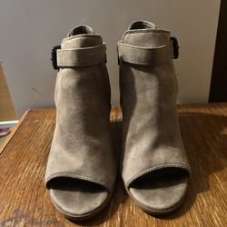 Fergalicious Gray Open Toe Boots
