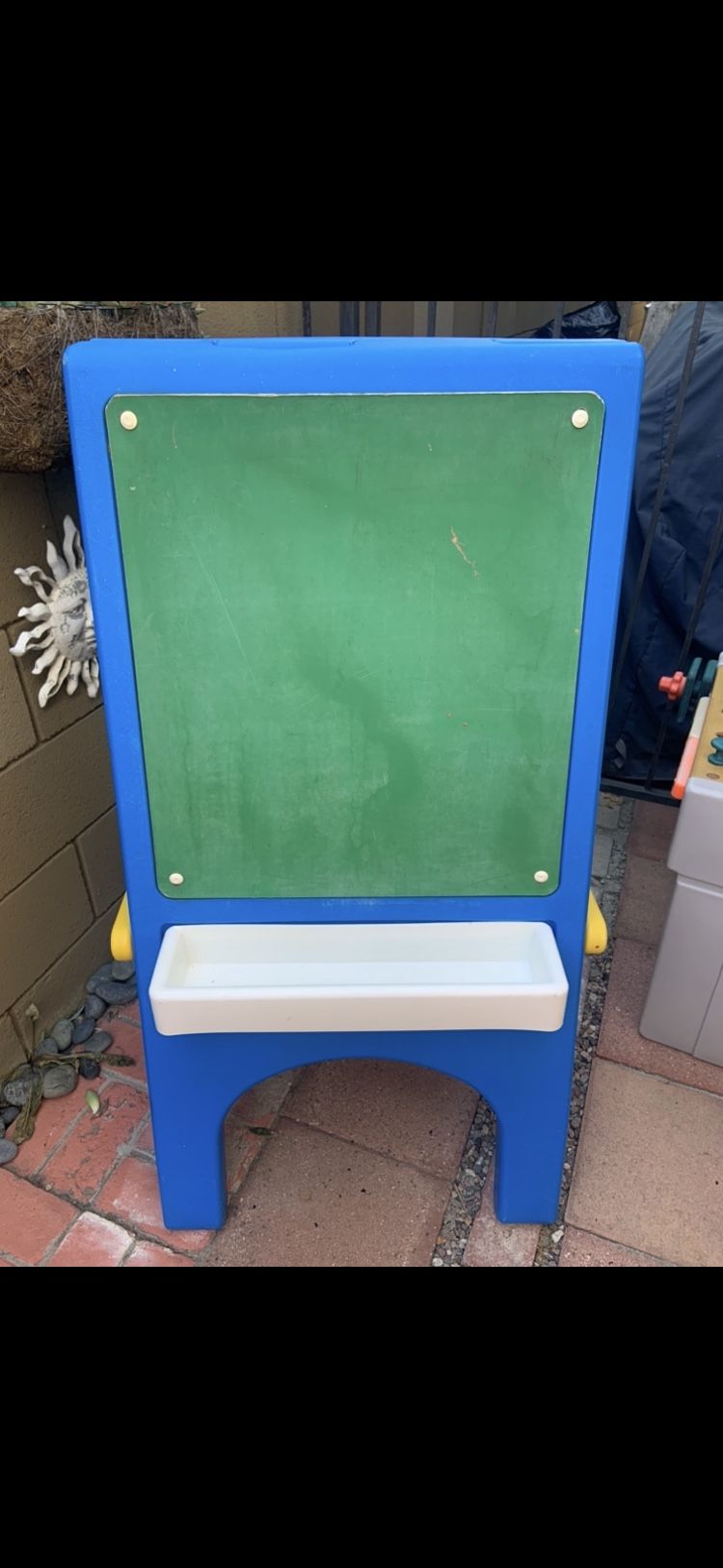 Vtg LITTLE TIKES Blue & Yellow Kids Double Easel