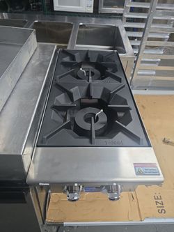 Commercial 2-Burner Gas Countertop Range