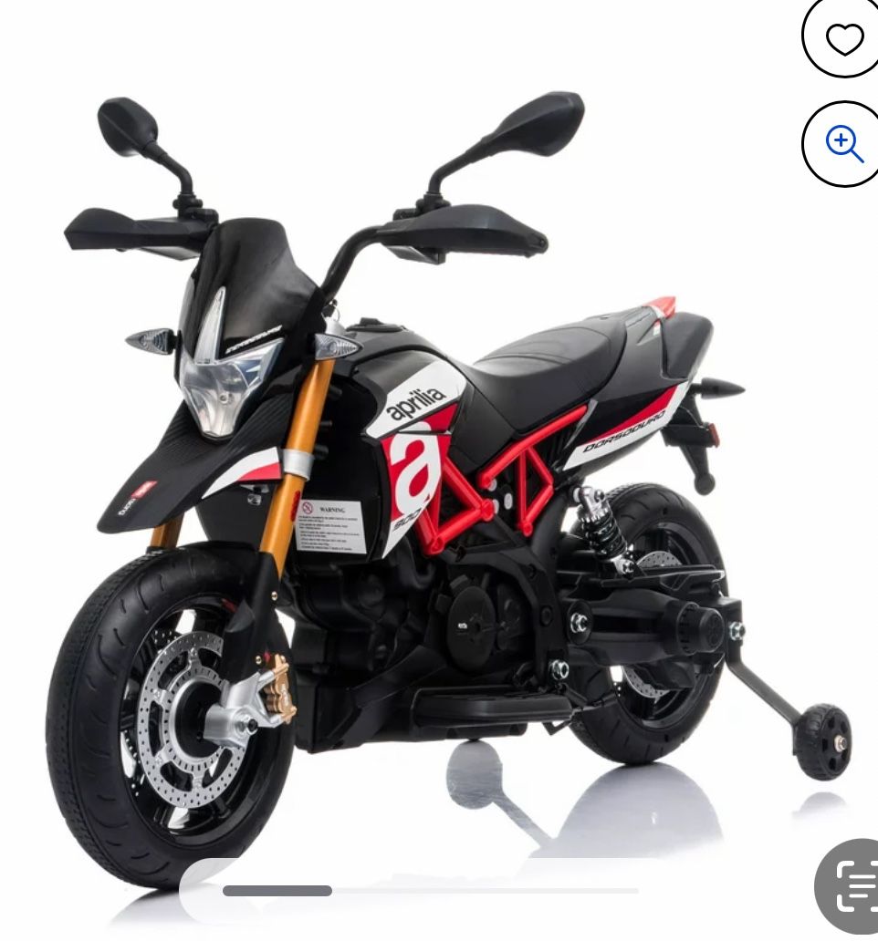 Aprilia  12V Kids Ride on Motorcycle Dirt Bike W/ Training Wheels,